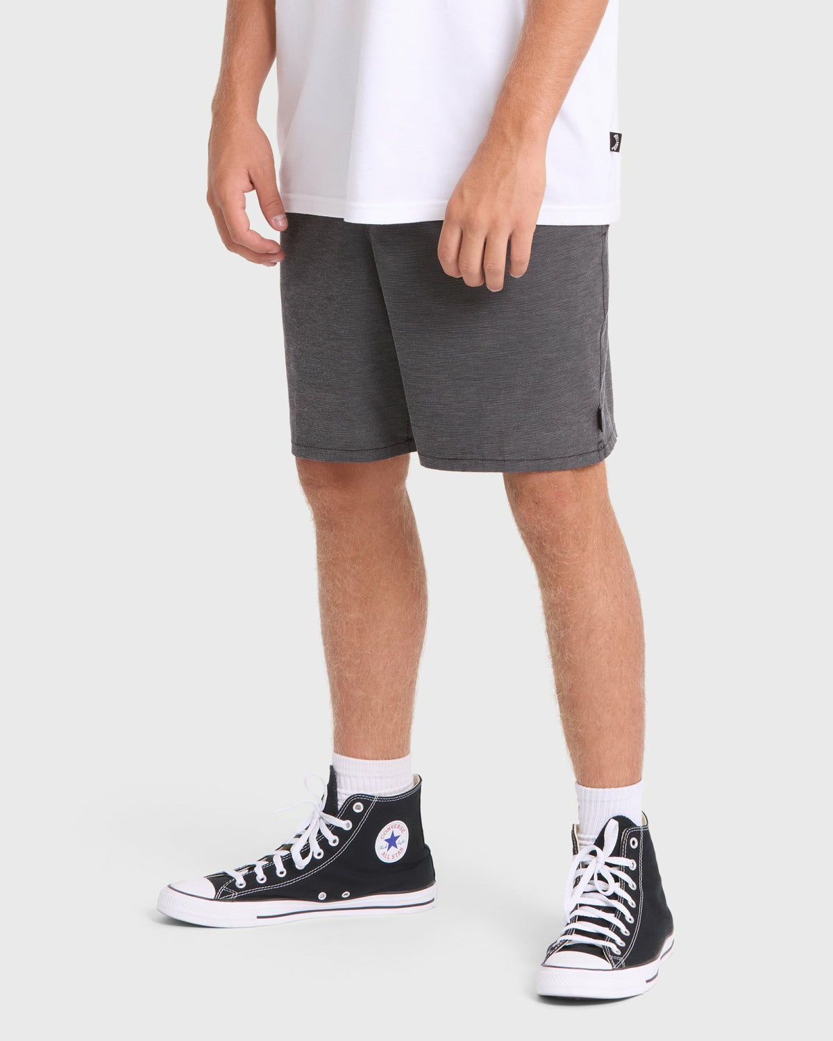 Billabong Men's Crossfire Elastic Wave Washed 18\" Amphibian Hybrid Shorts - Black