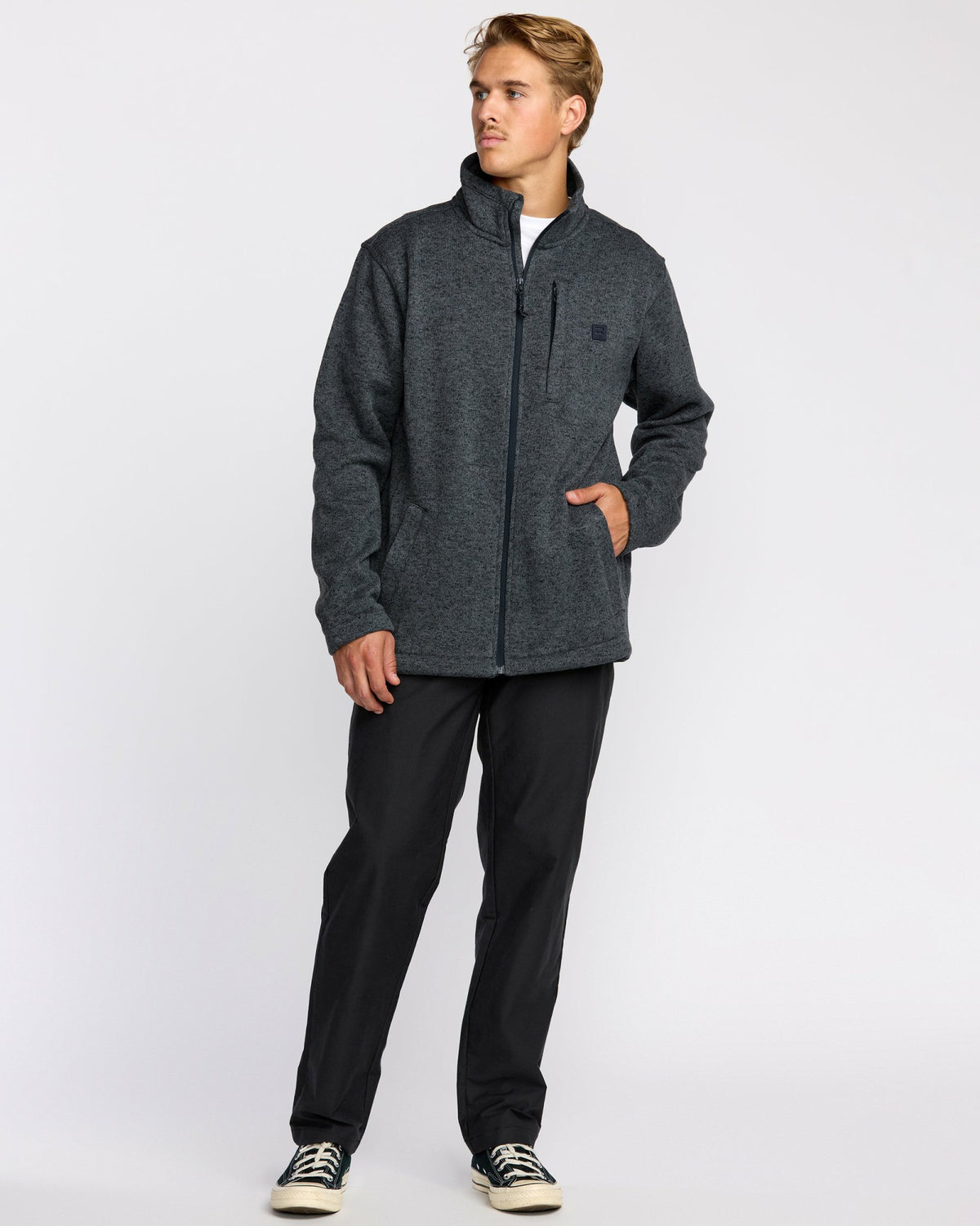 Billabong Men's Boundary Mock Neck Zip Sweatshirt - Navy