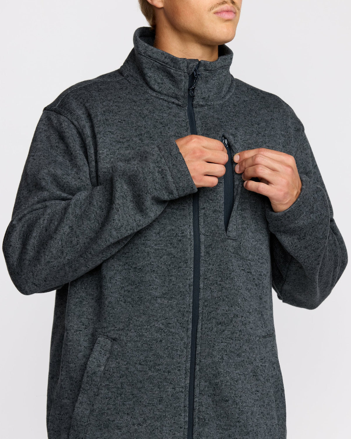 Billabong Men's Boundary Mock Neck Zip Sweatshirt - Navy
