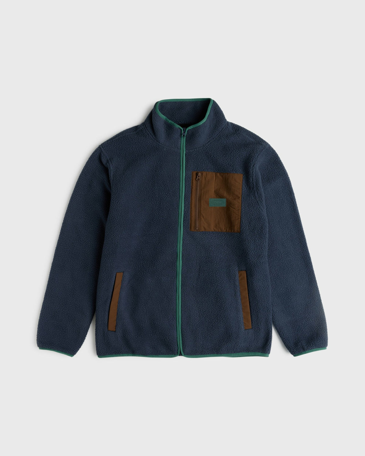 Billabong Men's Alpine Mock Neck Full-Zip Fleece - Blue Graphite