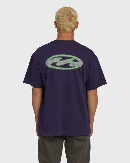Billabong Men's Bad Dog Tonedawg OG Short Sleeve Knit T-Shirt - Purple Velvet