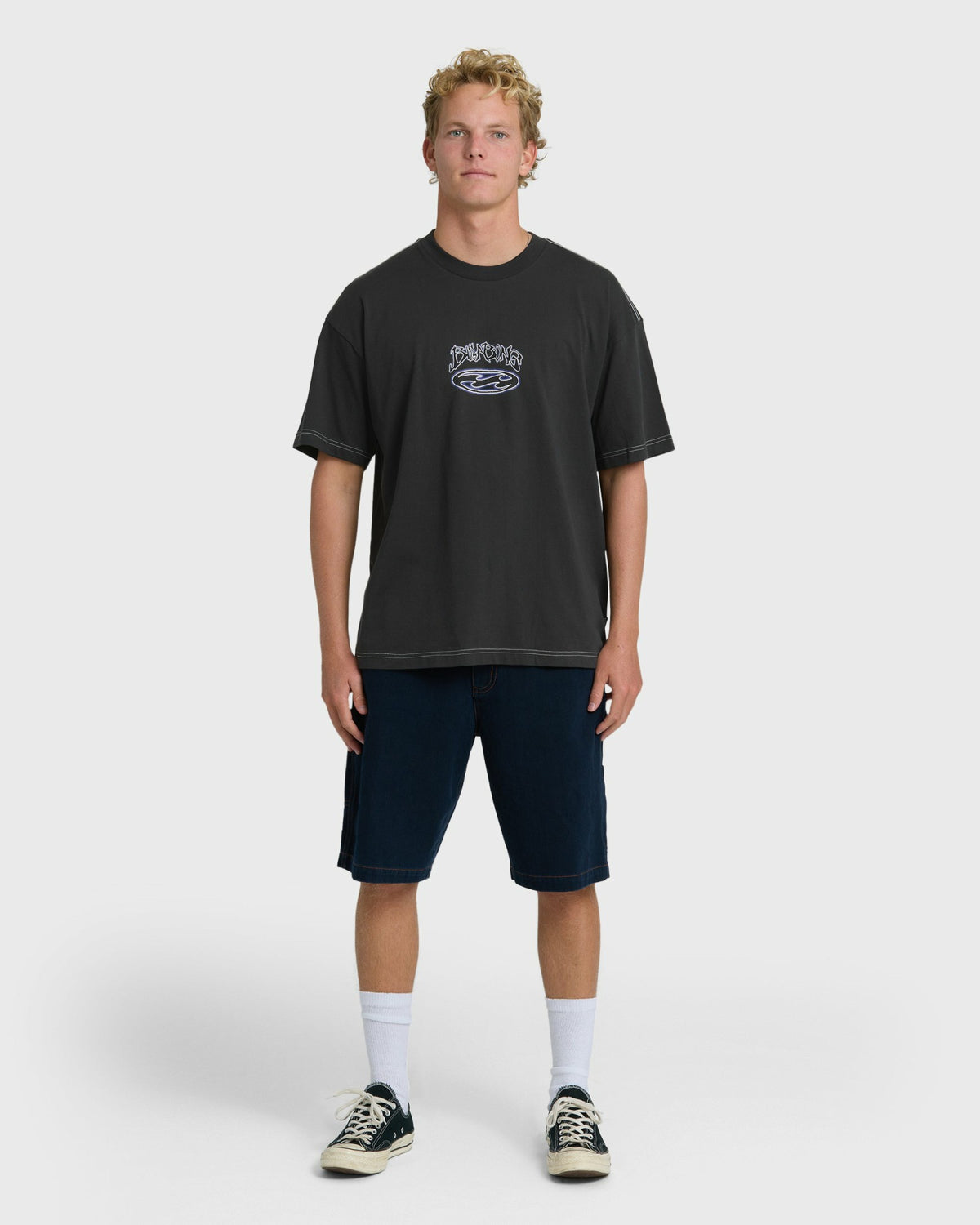 Billabong Men's Bad Dog Og Short Sleeve T-Shirt - Black Vintage