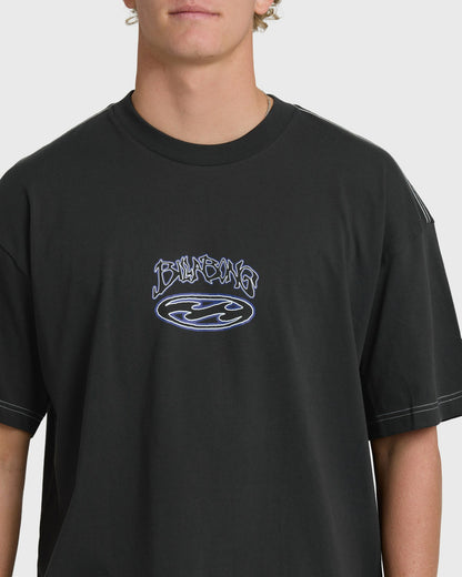 Billabong Men's Bad Dog Og Short Sleeve T-Shirt - Black Vintage