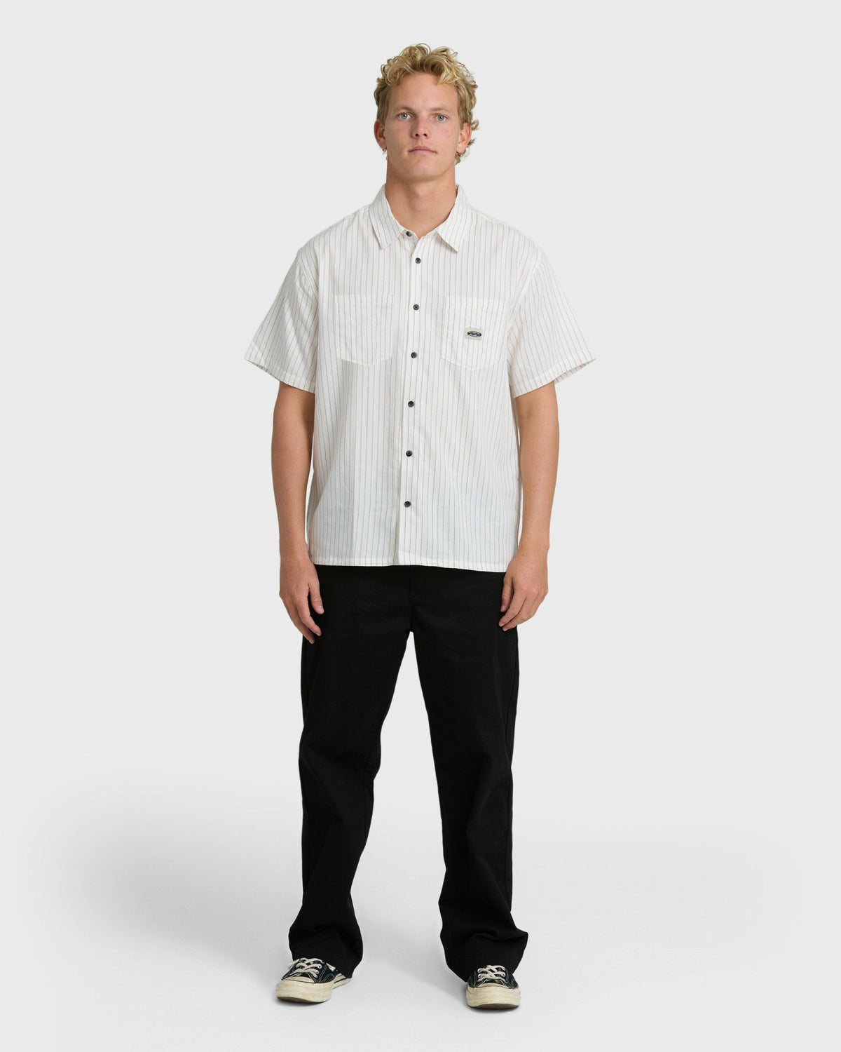 Billabong Men's Bad Dog Short Sleeve Woven Shirt - Off White