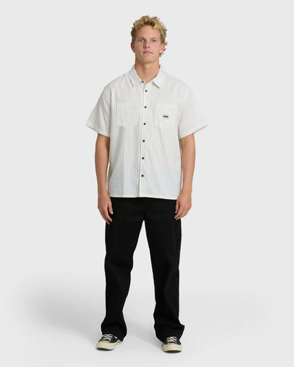 Billabong Men's Bad Dog Short Sleeve Woven Shirt - Off White