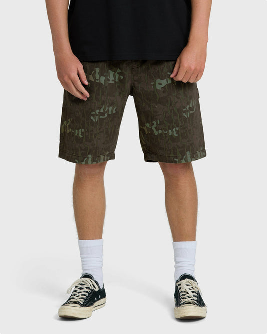 Billabong Men's Bad Dog Elastic Shorts - Green Camo