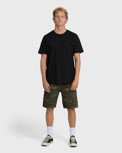 Billabong Men's Bad Dog Elastic Shorts - Green Camo