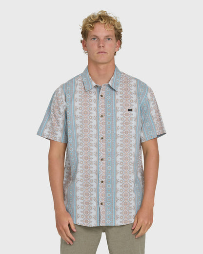 Billabong Men's Sundays Short Sleeve Woven Shirt - Blue Fog