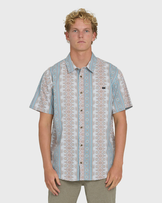 Billabong Men's Sundays Short Sleeve Woven Shirt - Blue Fog