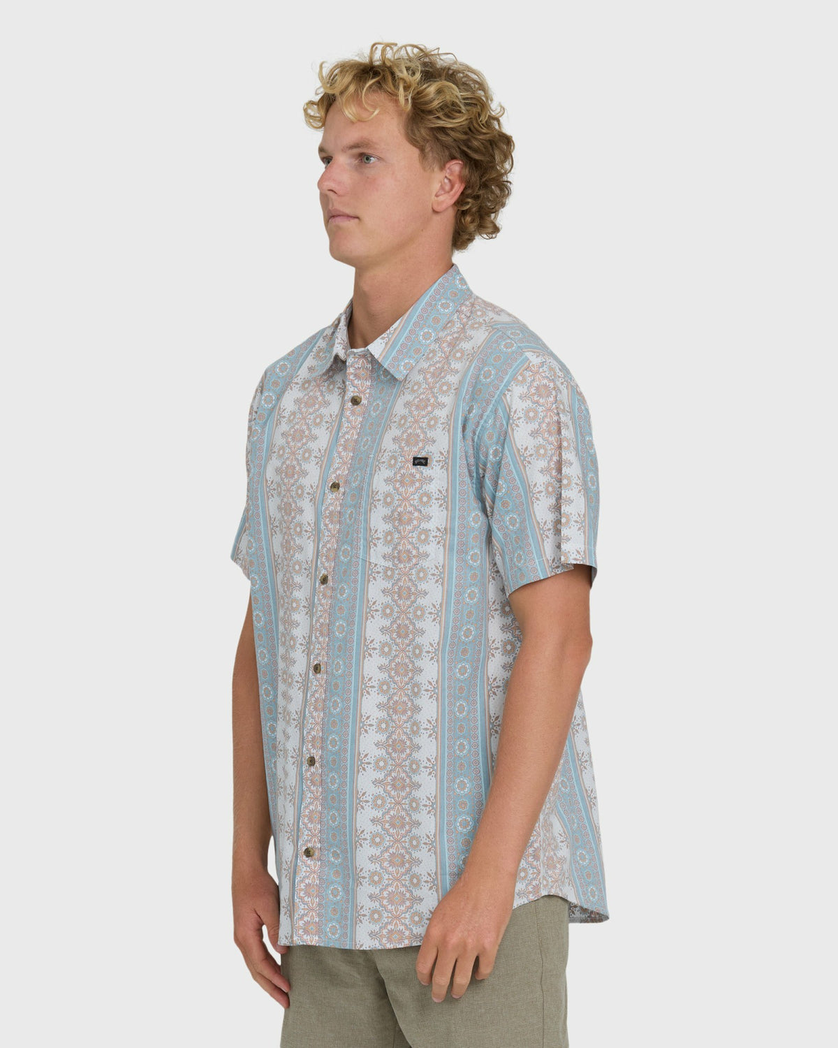 Billabong Men's Sundays Short Sleeve Woven Shirt - Blue Fog