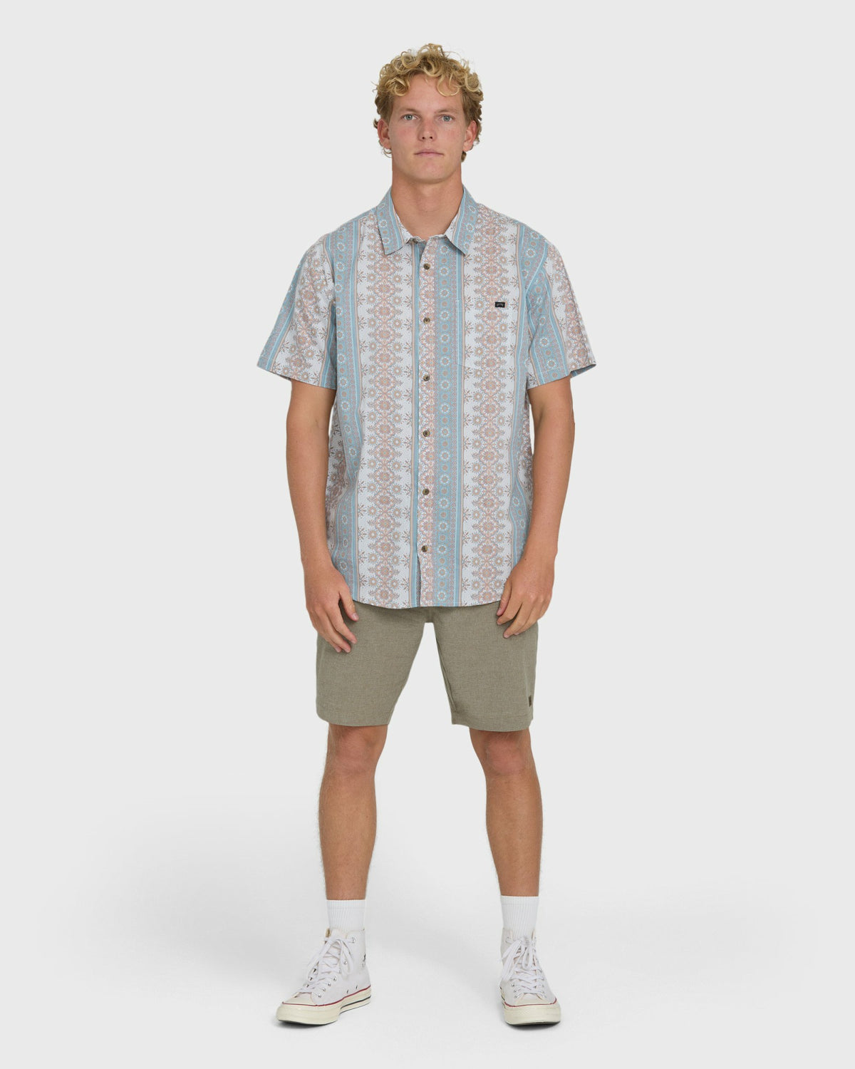 Billabong Men's Sundays Short Sleeve Woven Shirt - Blue Fog