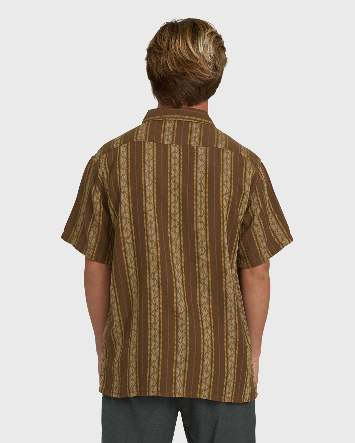 Billabong Men's Sundays Jacquard Short Sleeve Woven Shirt - Vintage Khaki