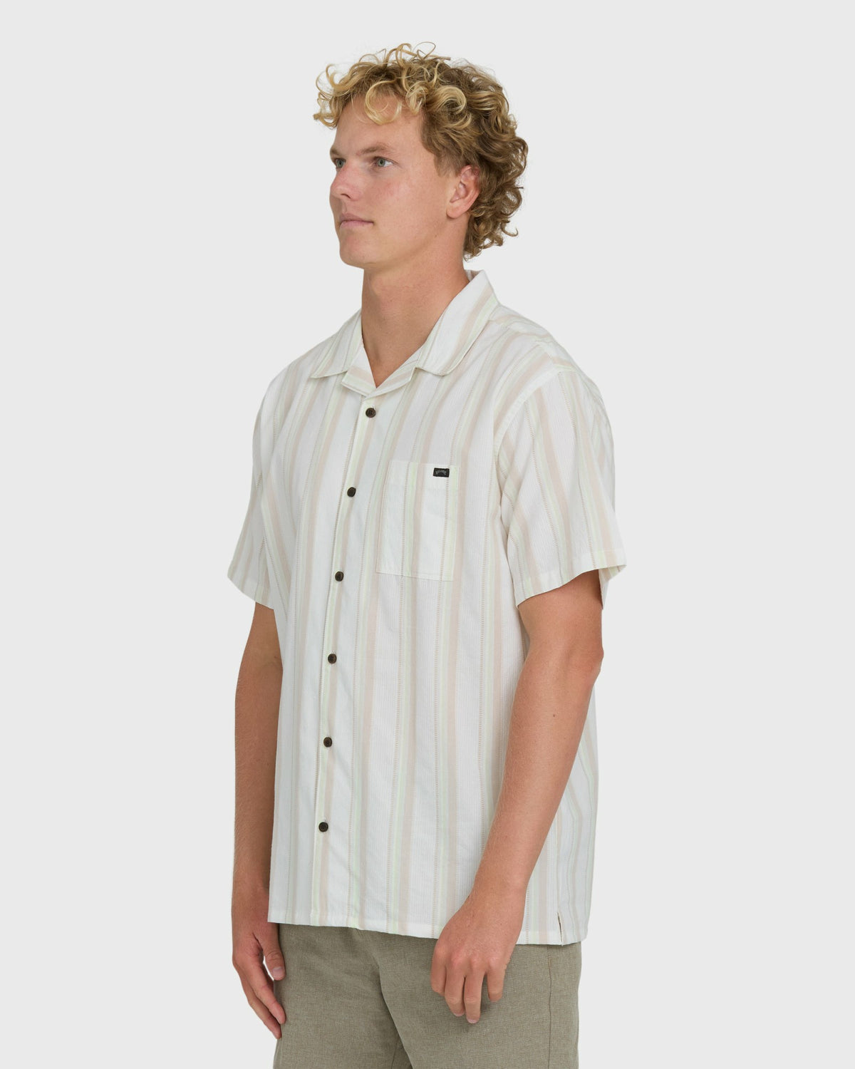 Billabong Men's Victoria Vacay Short Sleeve Woven Shirt - White Sand