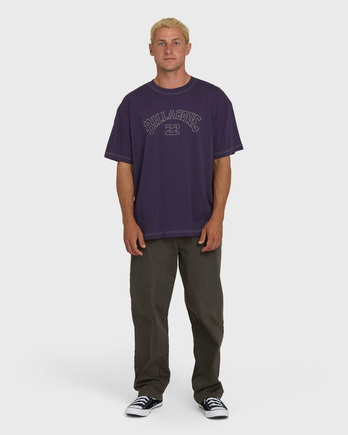 Billabong Men's Dash OG Short Sleeve Knit T-Shirt - Purple Velvet