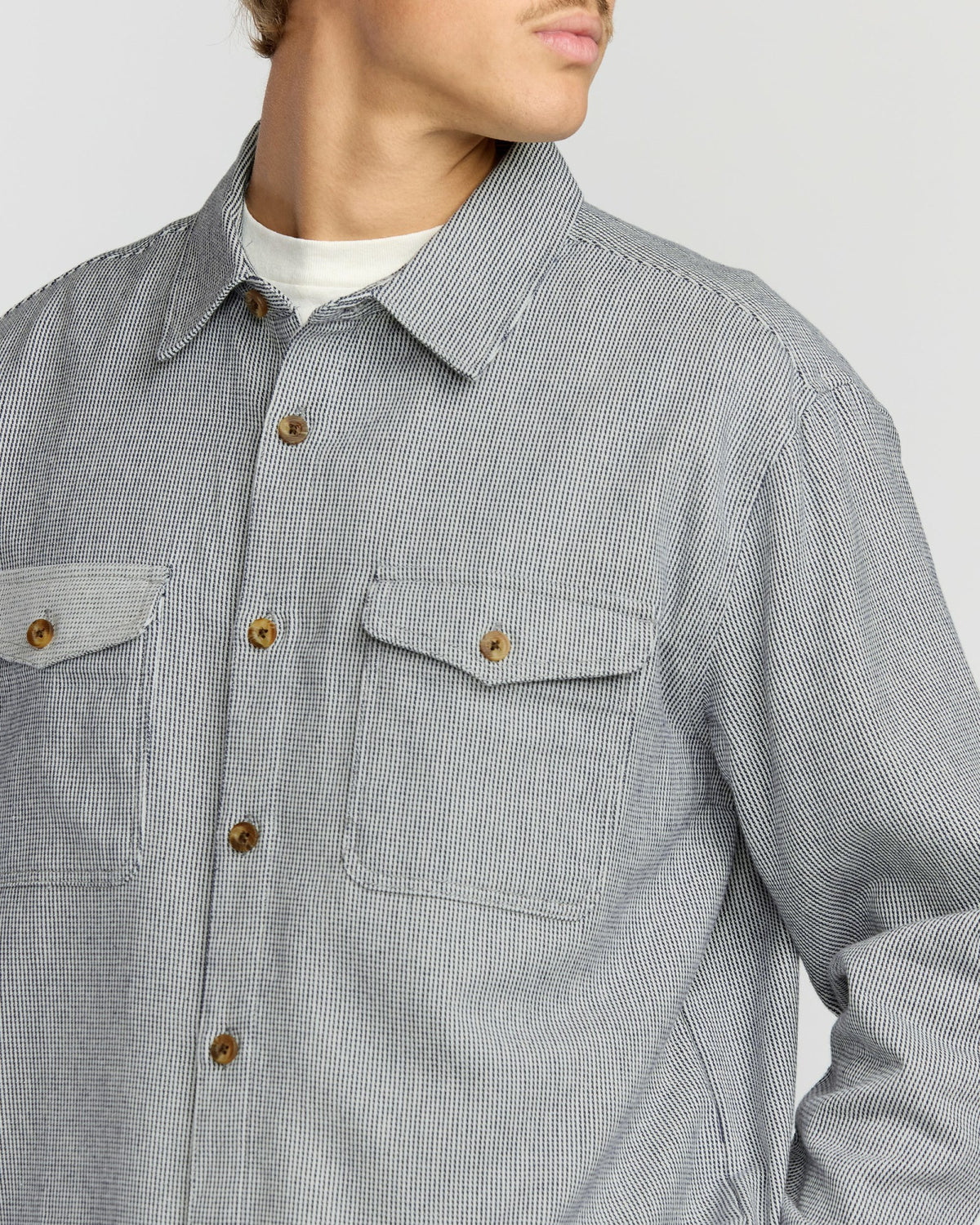 Billabong Men's Austin Garage Long Sleeve Shirt - Stone Blue