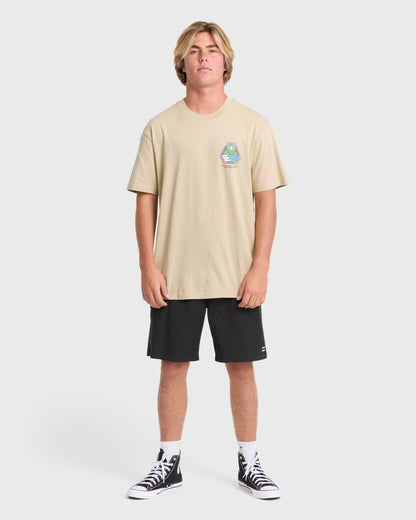 Billabong Men's A\/Div Rockies Premium Short Sleeve Knit T-Shirt - Sand Khaki
