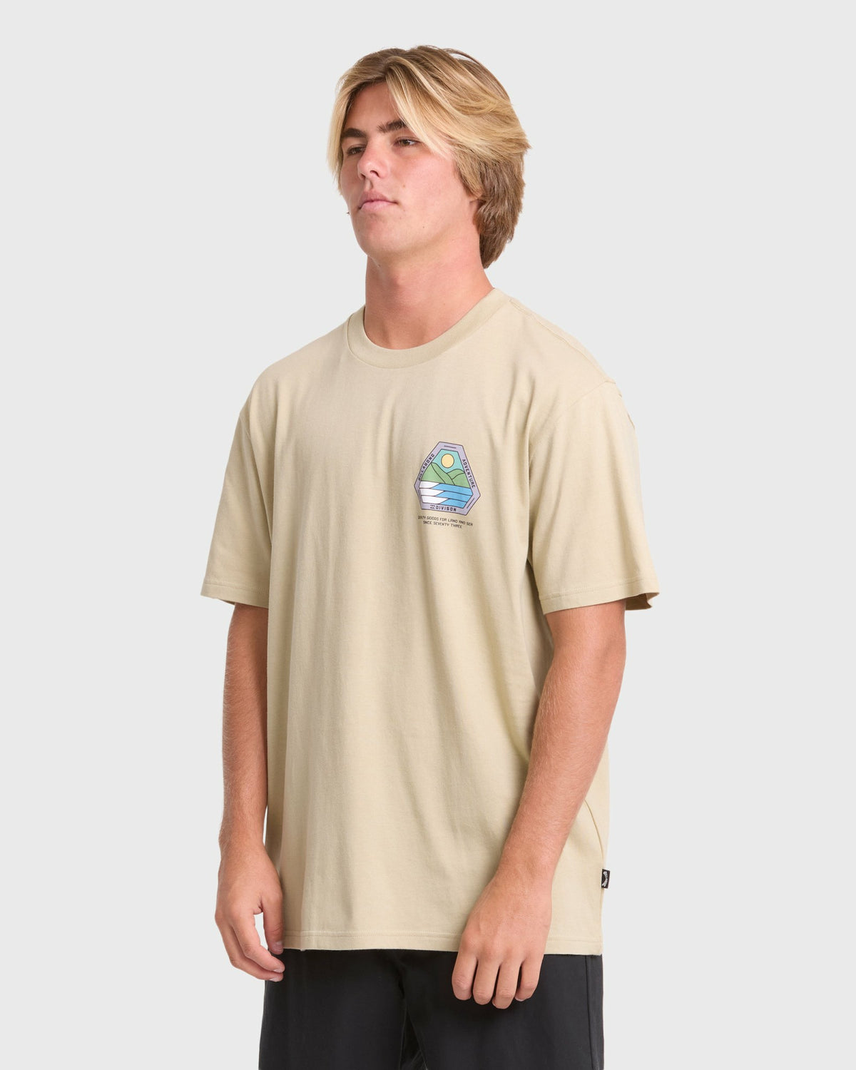 Billabong Men's A\/Div Rockies Premium Short Sleeve Knit T-Shirt - Sand Khaki