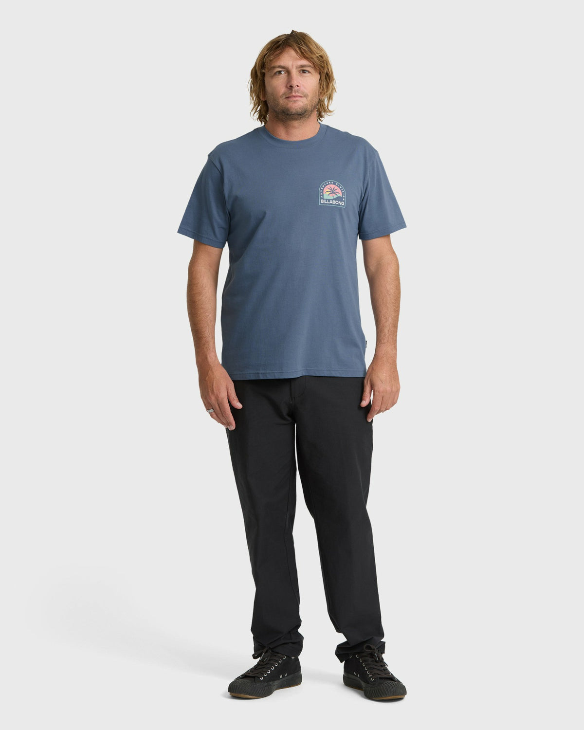 Billabong Men's Adventure Division Sun Down Premium Short Sleeve Knit T-Shirt - China Blue