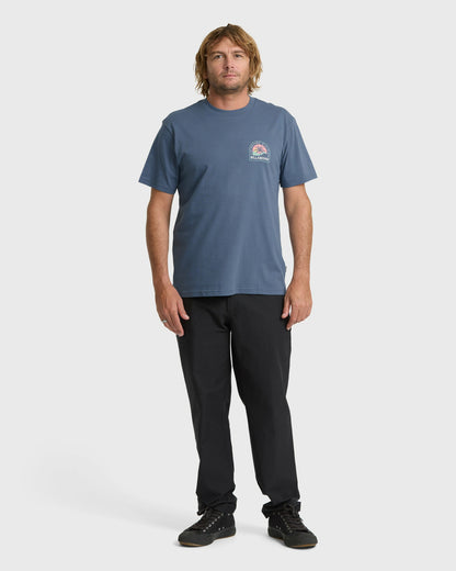 Billabong Men's Adventure Division Sun Down Premium Short Sleeve Knit T-Shirt - China Blue