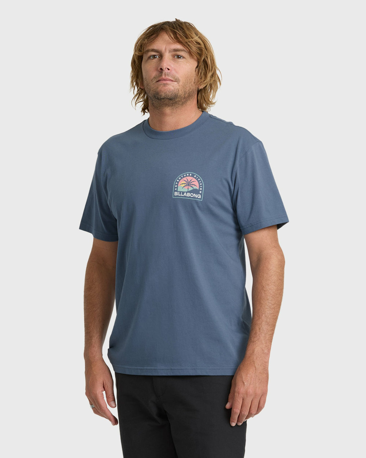 Billabong Men's Adventure Division Sun Down Premium Short Sleeve Knit T-Shirt - China Blue