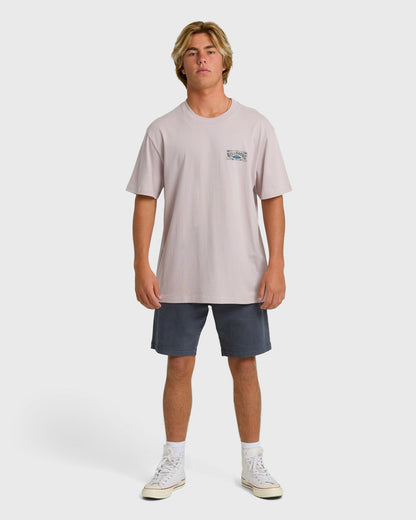 Billabong Men's Heritage Arch Premium Short Sleeve T-Shirt - Dusty Purple