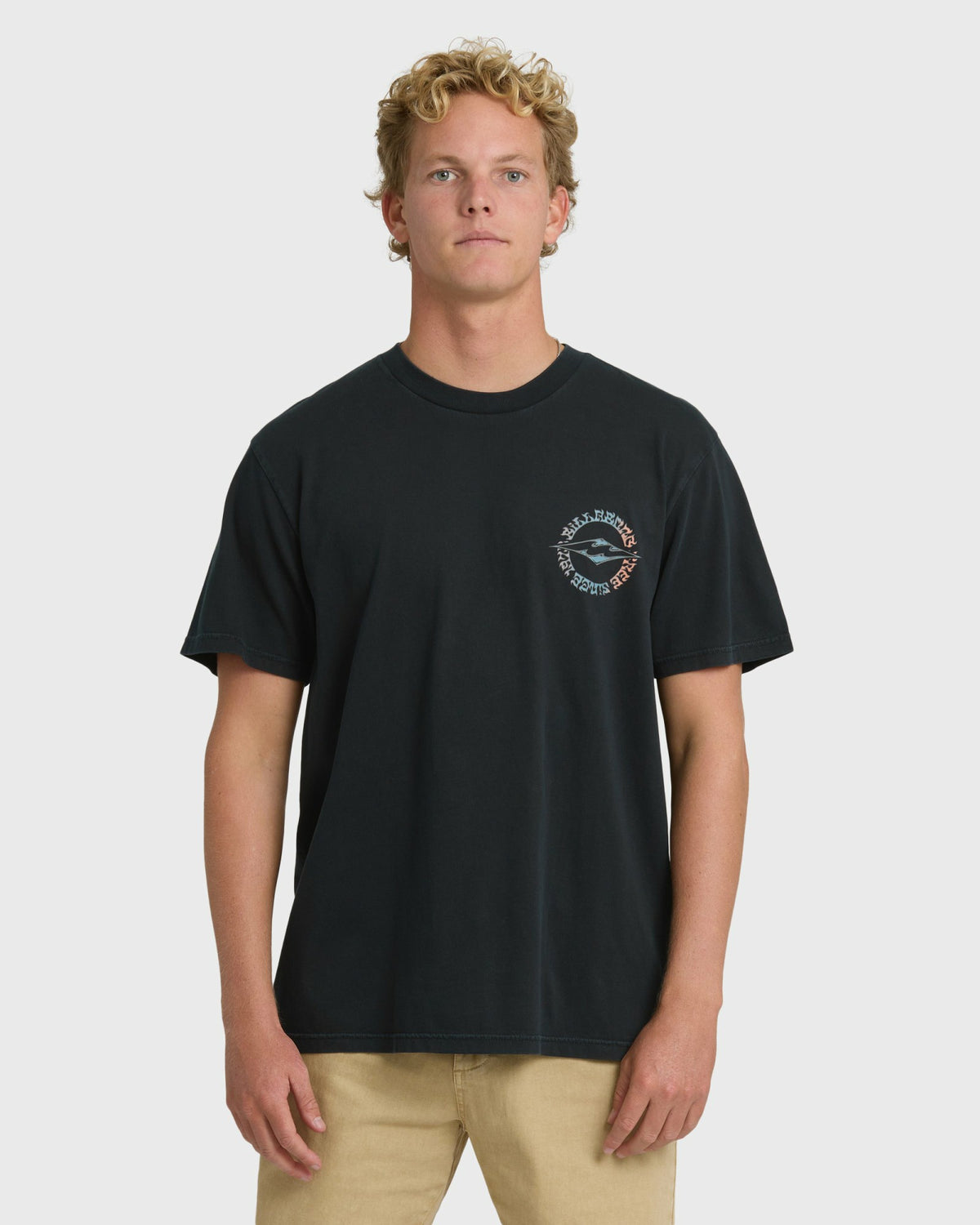 Billabong Men's Hollow Diamond Wave Washed Premium Short Sleeve T-Shirt - Black
