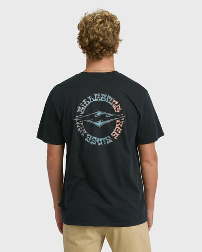 Billabong Men's Hollow Diamond Wave Washed Premium Short Sleeve T-Shirt - Black