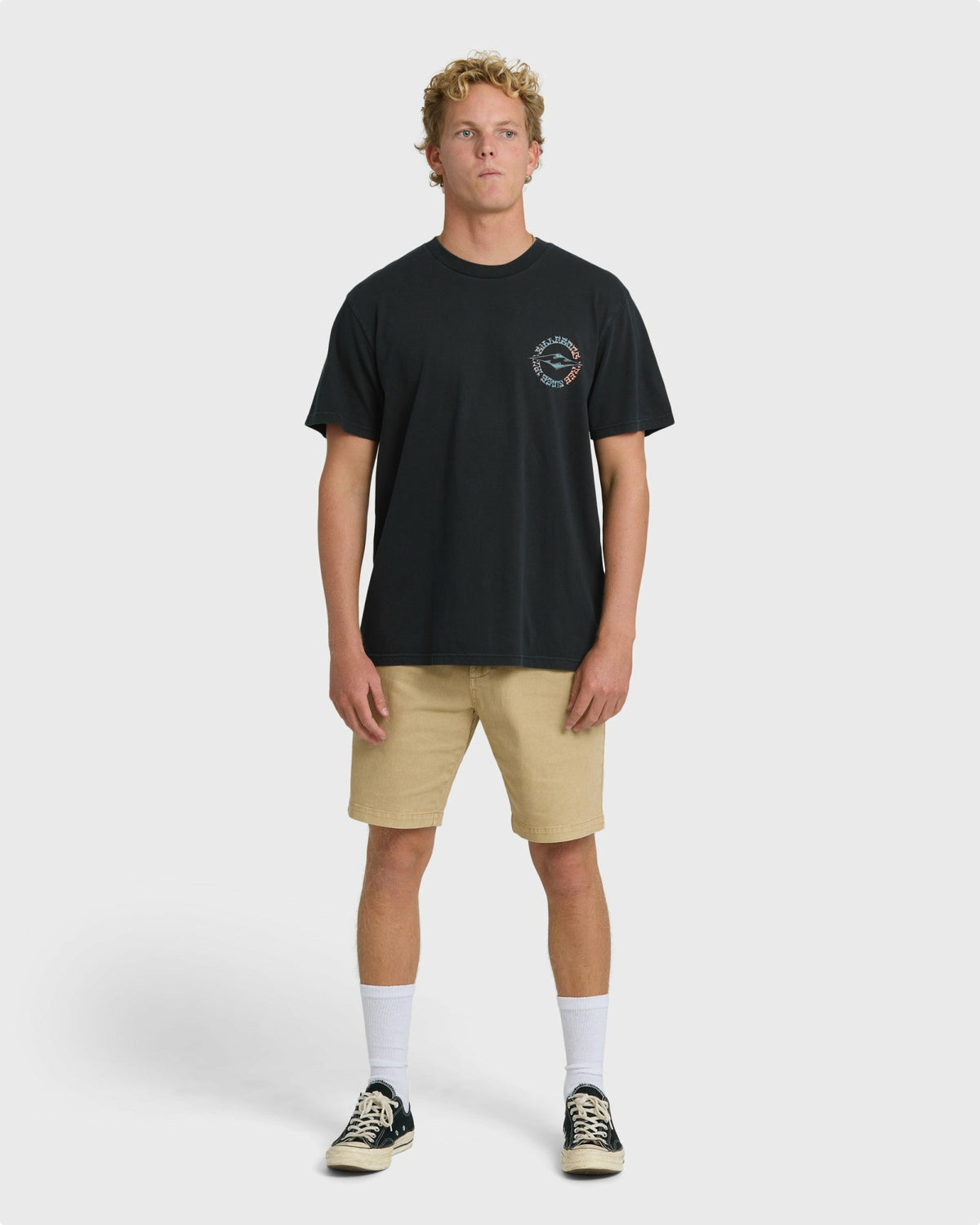 Billabong Men's Hollow Diamond Wave Washed Premium Short Sleeve T-Shirt - Black