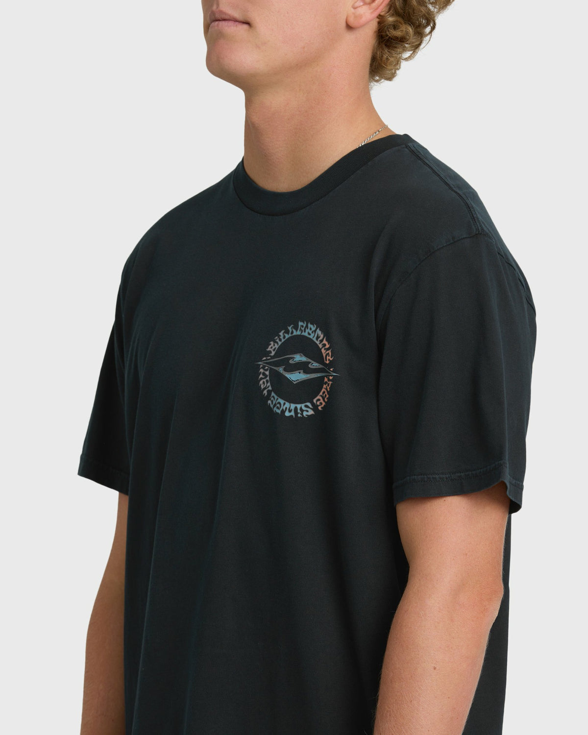 Billabong Men's Hollow Diamond Wave Washed Premium Short Sleeve T-Shirt - Black