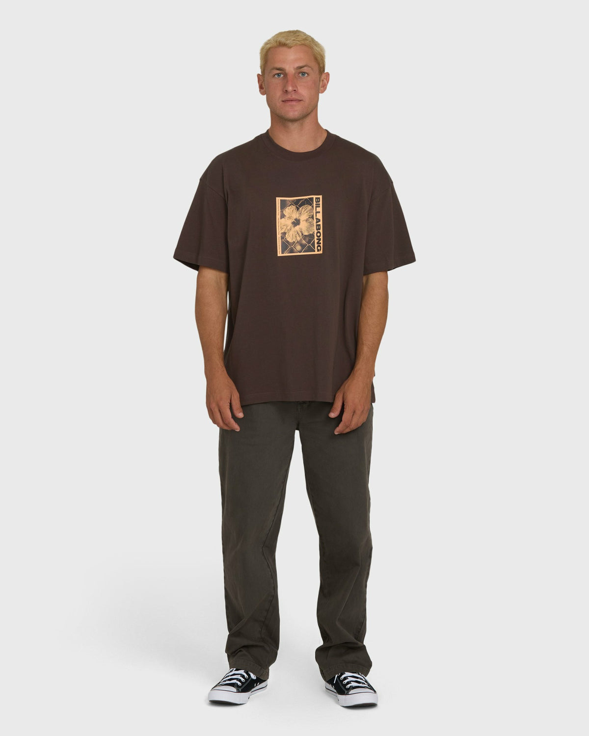 Billabong Men's Link OG Short Sleeve Knit T-Shirt - Chocolate Brown