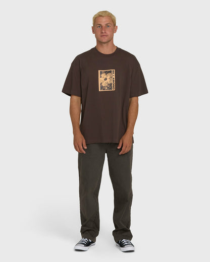 Billabong Men's Link OG Short Sleeve Knit T-Shirt - Chocolate Brown