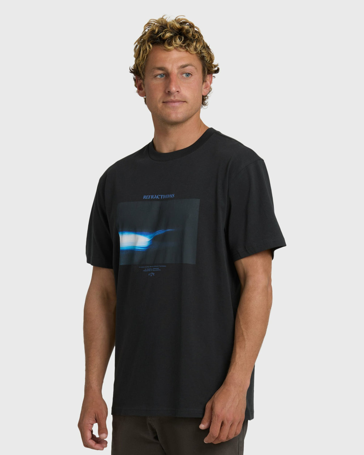Billabong Men's Night Surf Premium Short Sleeve T-Shirt - Black Vintage