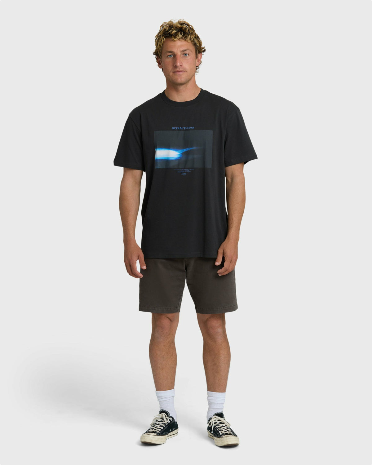 Billabong Men's Night Surf Premium Short Sleeve T-Shirt - Black Vintage