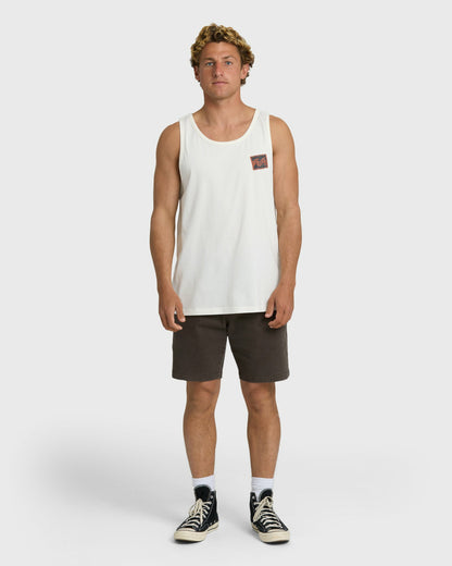 Billabong Men's Crayon Wave Tank - Off White