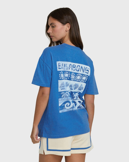 Billabong Women's Somewhere Close Short Sleeve Knit T-Shirt - True Blue