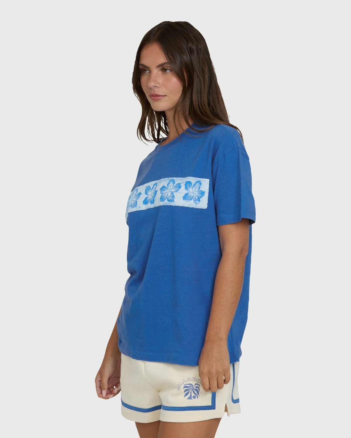 Billabong Women's Somewhere Close Short Sleeve Knit T-Shirt - True Blue
