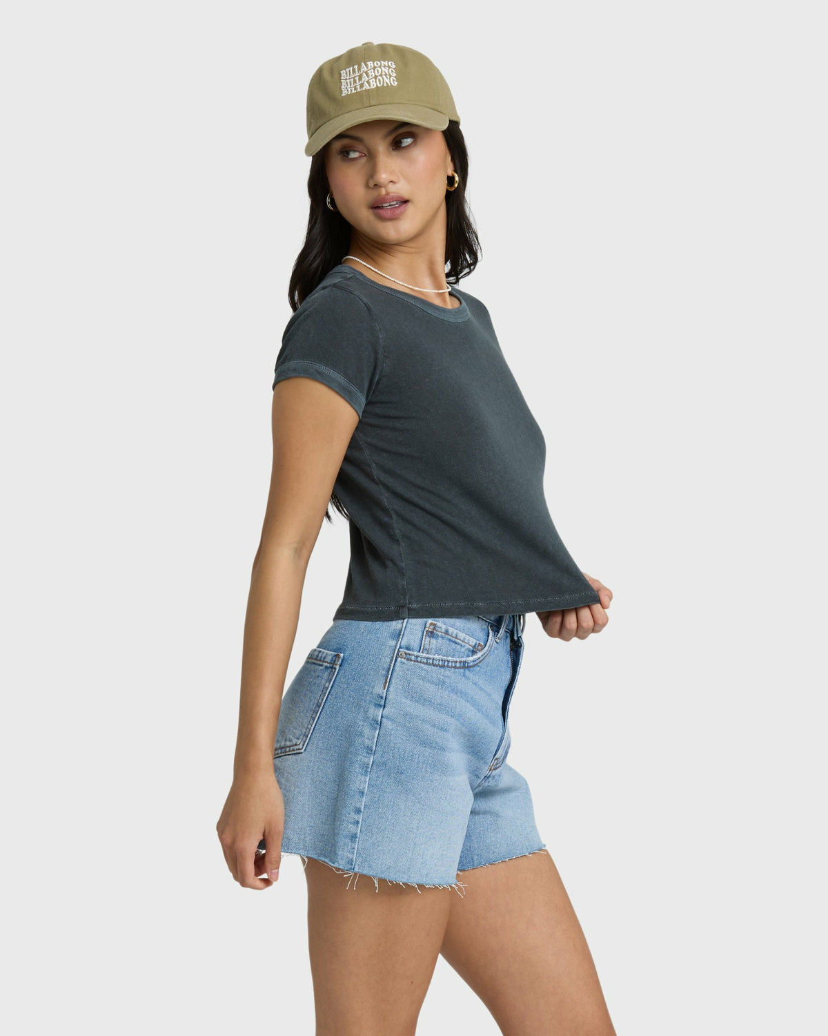 Billabong Women's Riley Cut-Off Denim Shorts - Faded Indigo Fray