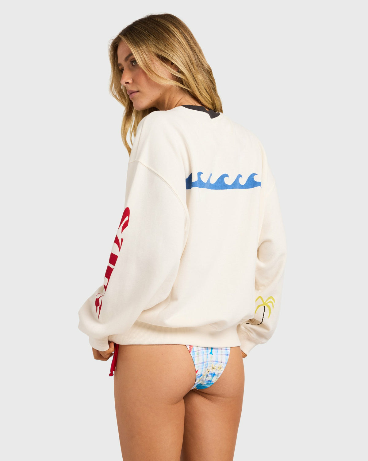 Billabong Women's Lottie Hall Crewneck Sweatshirt - Salt Crystal