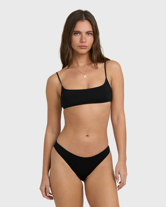 Billabong Women's Sol Searcher Jaclyn Crop Bikini Top - Black Pebble