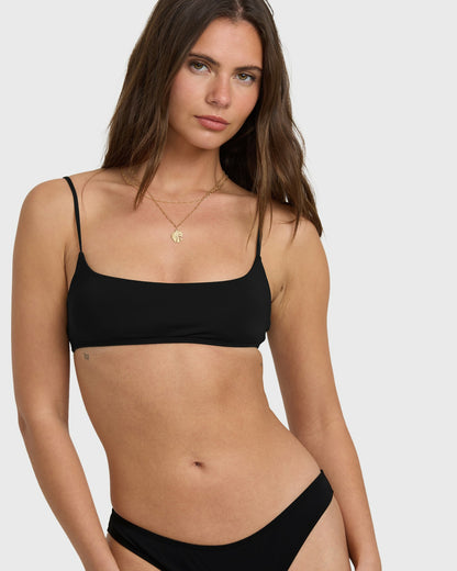 Billabong Women's Sol Searcher Jaclyn Crop Bikini Top - Black Pebble