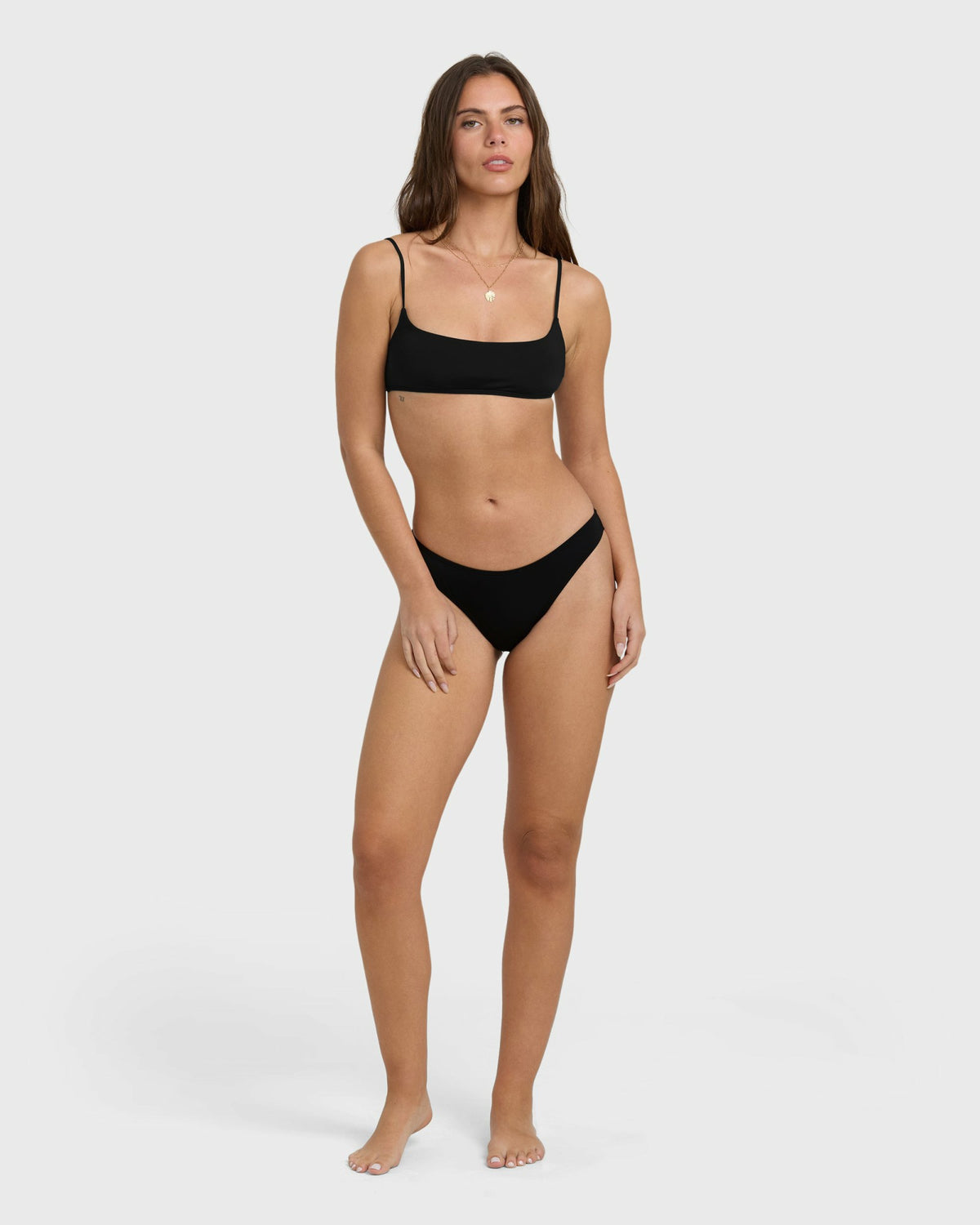 Billabong Women's Sol Searcher Jaclyn Crop Bikini Top - Black Pebble