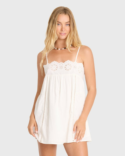 Billabong Women's Light And Airy Mini Dress - Salt Crystal