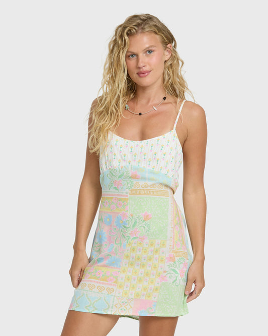 Billabong Women's Little Crush Mini Dress - White Multi