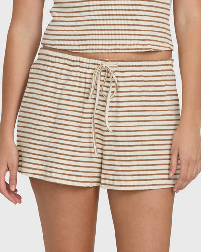 Billabong Women's Easy Livin Knit Shorts - Brown Stone