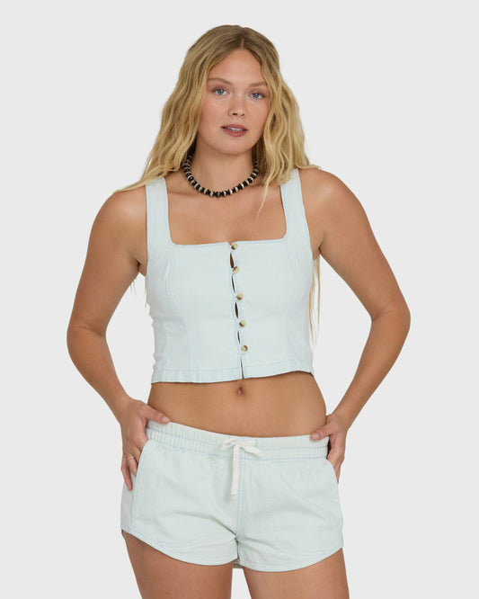 Billabong Women's June Saltwashed Tank Top - Clearwater
