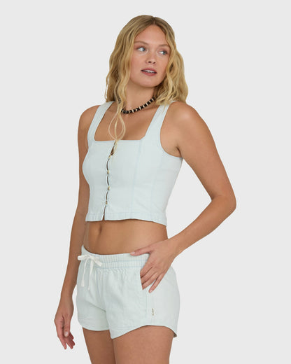 Billabong Women's June Saltwashed Tank Top - Clearwater