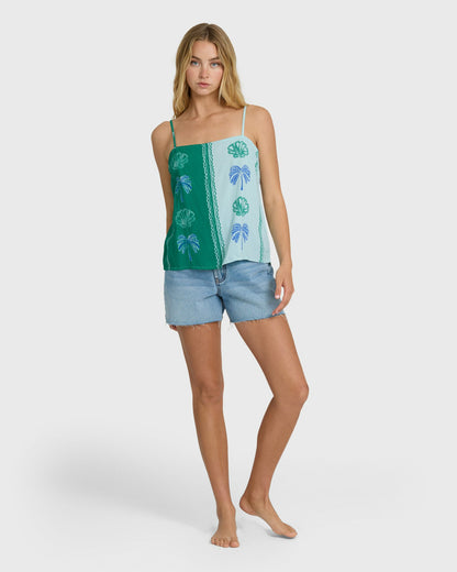 Billabong Women's Vacay Dreams Woven Tank - Pool Blue