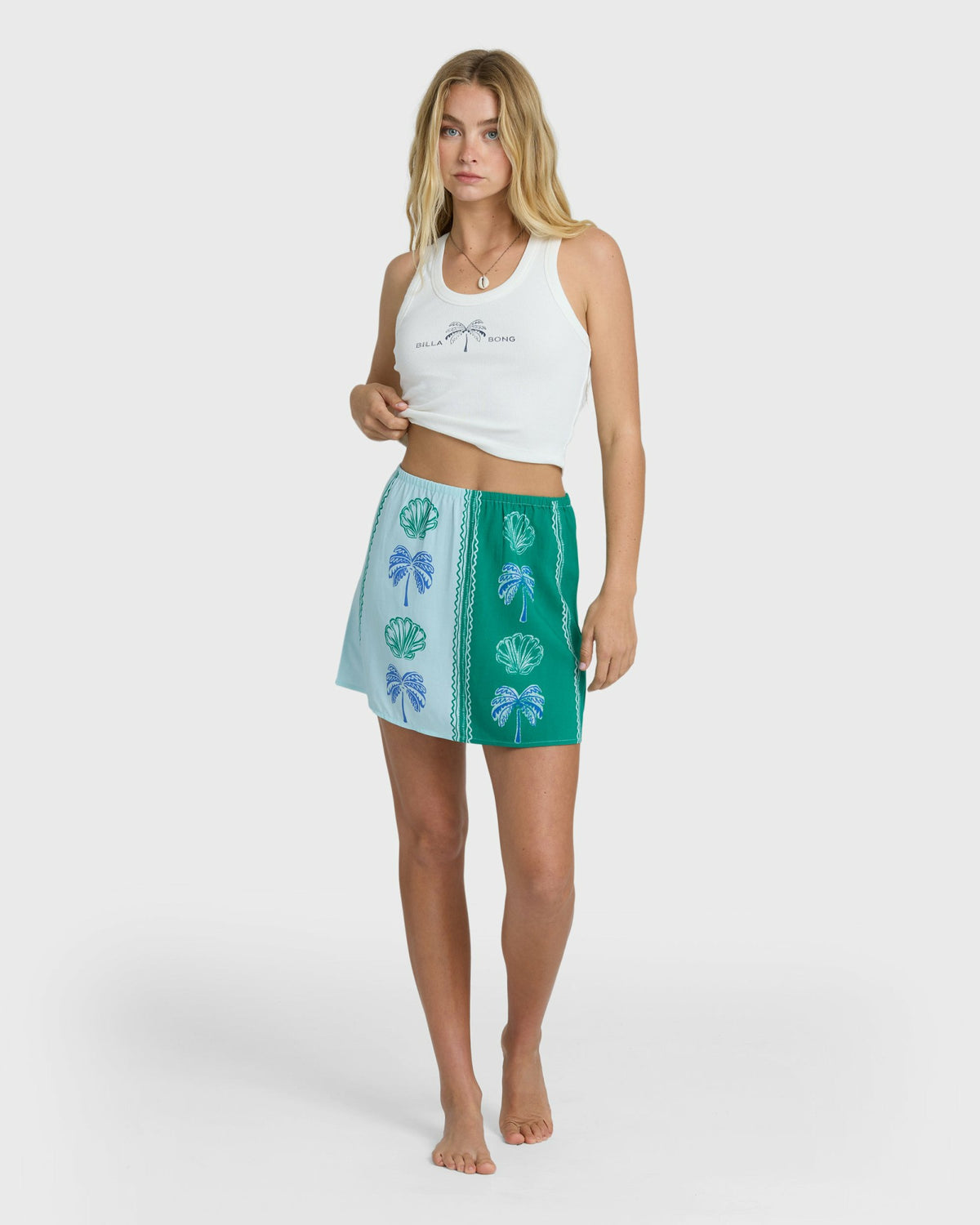 Billabong Women's Wave Washed Printed Skirt - Pool Blue