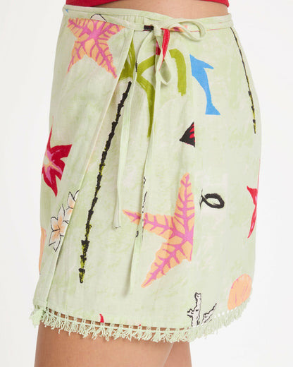 Billabong Women's Lottie Hall Woven Mini Skirt - Sunny Lime