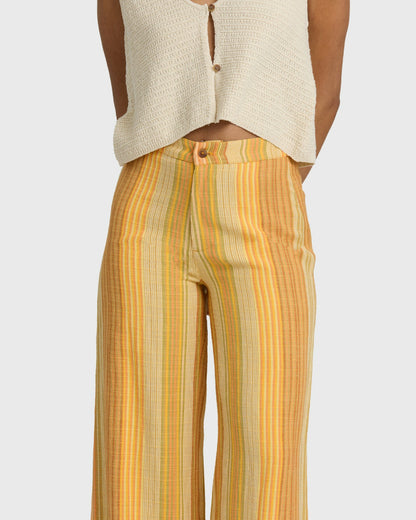 Billabong Women's Hazy Daze Elastic Waist Pants - Brown Multi